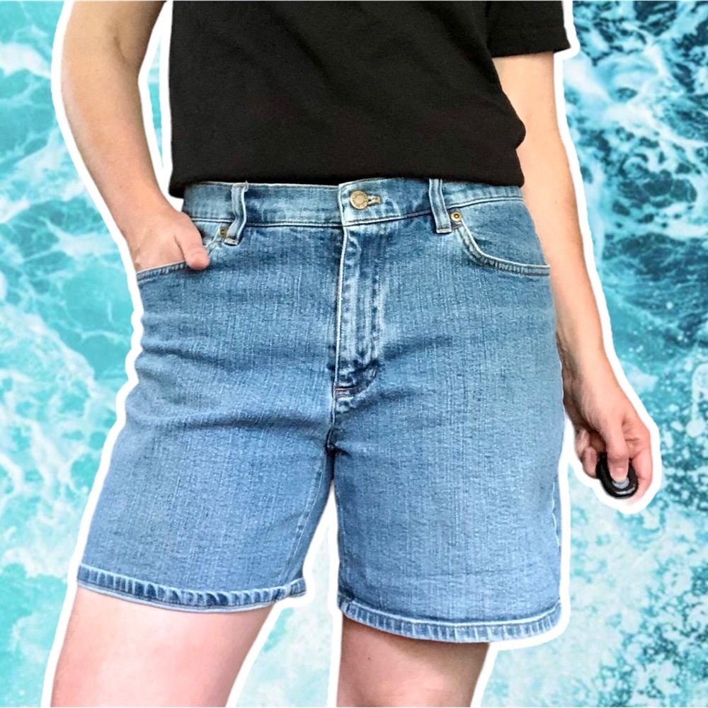 Vintage y2k Jones New York Stretch Denim Mom Shorts, Size 8